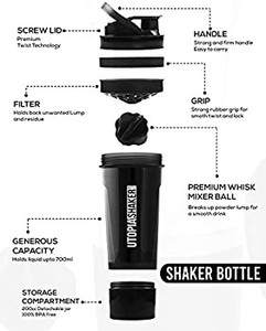 lot 4560 image: Shaker Bottle - 16 oz Protein Shaker Bottle for Pre & Post workout drinks - Classic Protein Mixer Shaker Bottle with Twist and Lock Protein Box Storage(varies from stock photo