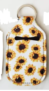 lot 4586 image: 4pack sunflower print hand sanitizer holder