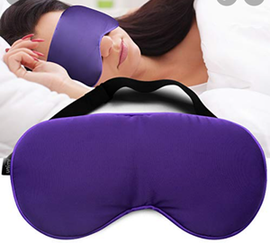 lot 4587 image: Lavender Eye Pillow by LotFancy - Adjustable Eye Sleep Mask Filled with Organic Lavender and Flax Seed, Hot or Cold Aromatherapy for Yoga, Relaxation, Meditation, Migraine, Spa, Sleeping Aid weighted with flaxseed