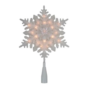 lot 4613 image: EAMBRITE Snowflake Tree Topper Christmas Snowflake Treetop Glittering Cool White Christmas Tree Decorations for Home Party Wedding Plug in