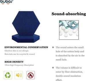 lot 4621 image: Hexagon Acoustic Panels Soundproof Wall Panels,14 X 13 X 0.4Inches Sound Absorbing Panels Acoustical Wall Panels, Acoustic Treatment for Recording Studio, Office, Home Studio, brown not Dark Blue