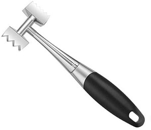 lot 4630 image: SoftWorks Sided Textured Aluminum Meat Tenderizer &Professional (LUFU) Meat Tenderizer, Dual-Sided Heavy Meat tenderizing Hammer, Easy-to-Clean with Slip-Proof Silicone Handle.