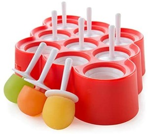 lot 4634 image: Mini Pop Molds, 9 Miniature Popsicle Molds With Sticks and Drip-guards, Easy-release BPA-free Silicone