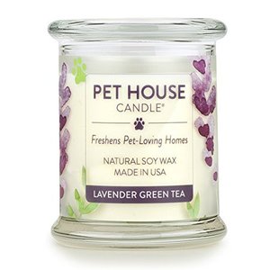 lot 4651 image: Pet House Candle in 15 Fragrances - All Natural Soy Wax Candle and Pet Odor Eliminator - Eco-Friendly, Non-Toxic, Paraffin-Free - 60-70-Hour Burn Time - Lavender Green Tea
