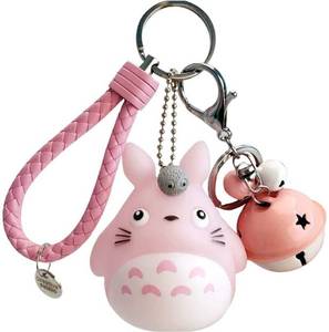 lot 4683 image: Anime My Neighbor Totoro Cartoon Keychain Cute Cat Ball Pendant Key Rings Women Bag Keyholder Mini Doll Friend Fans Gift Key varies from stock photo