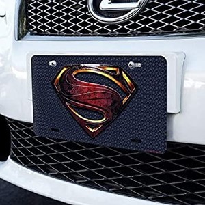 lot 4688 image: Justice League Movie Superman Logo Novelty Metal Vanity Tag License Plate varies from stock photo
