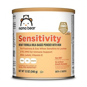 lot 4708 image: Mama Bear Sensitivity Baby Formula Powder With Iron, Reduced Lactose, Non-GMO, 2-FL HMO for Immune Support, 12 Ounce