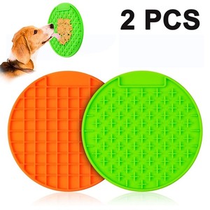 lot 4715 image: Lick Mat for Dogs Large Size 2pcs, Dog Washing Distraction Device, Peanut Butter Lick Pad with Strong Suction for Bathing, Grooming and Training