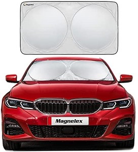 lot 7450 image: Sun Shade. 210T Reflective Polyester Blocks Heat and Sun. Foldable Sun Shield Keeps Your Vehicle Cool