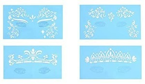 lot 7465 image: Face Paint Templates, 5 Pcs Reusable Facial Paint Stencil Body Painting Makeup Tattoo Design Tools  designs very from stock photo see additional pics