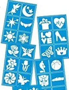 lot 7473 image: Professional Face Painting 33 Small Stencils Reusable