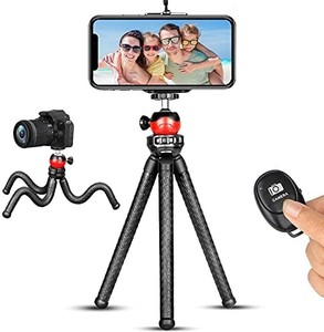 lot 7495 image: Phone Tripod, Flexible Tripod Camera Tripod Stand with Wireless Remote Compatible for iPhone 13 12 Mini 11 Pro XS MAX XR X Samsung Android iPhone Tripod Stand for Live Stream Video Recording Vlogging