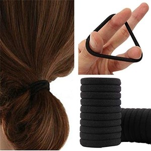 lot 7504 image: Black Hair Ties No Crease,100pcs Elastic Seamless Rubber Hair Bands Not Damage for Toddlers Girls Kids Thick Hair Ponytail Holders Headband Scrunchies Hair Accessories