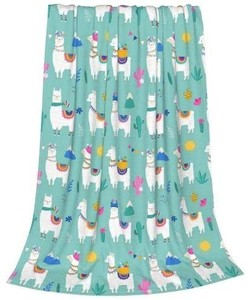lot 7553 image: Cute Llama Blanket for Boys Girls, Lightweight Travel Blanket, Decorative Extra Soft and Comfortable Warm Cozy Flannel Throw Blankets for Baby, Kids, Youth, Adult, 40X50 inches