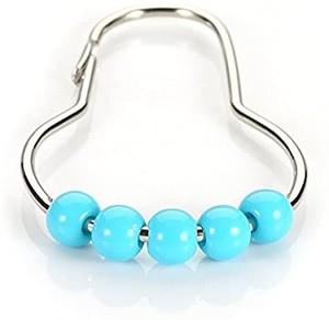 lot 7588 image: Shower Curtain Hooks Rings, Stainless Steel Shower Curtain Rings and Hooks for Bathroom Shower Rods Curtains-Set of 12, Blue