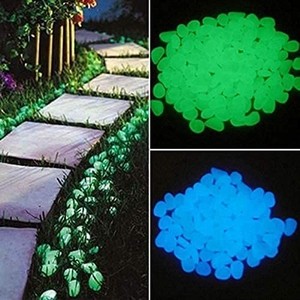 lot 7621 image: Glow in The Dark Pebbles,200 pcs Glowing Rocks for Aquarium Decoration, Outdoor Decor, Garden Lawn Yard, Walkway, Fish Tank, Pathway, Driveway (GreenBlue