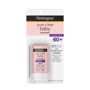 lot 4728 image: Neutrogena Pure & Free Baby Mineral Sunscreen Stick, SPF 60, 0.47 oz perfect for winter activities and vacation