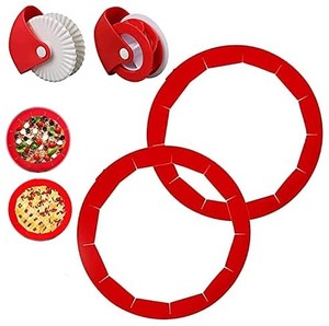 lot 7661 image: Adjustable Pie Crust Shield2 Pastry Wheel Decorator and Cutter Silicone Pie Crust Protectors For Kitchen Baking Tools Set Fit 8 to 12