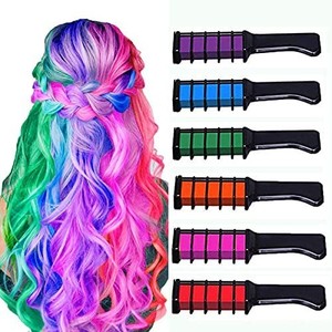 lot 7666 image: New Hair Chalk Comb Temporary Hair Color Dye for Girls Kids, Washable Hair Chalk for Girls Age 4 5 6 7 8 9 10 New Year Birthday Party Cosplay DIY Childrens Day, Halloween, Christmas,6 Colors