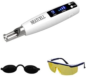 lot 7672 image: Cordless Blue Light Pen - Handheld Light Pen for Tattoo Scar Freckle Beauty Device with Safety Glasses and Eye Shield retail $119.00
