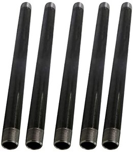 lot 7693 image: 1 Inch Black Pipe, Threaded One Inch Malleable Steel Pipes Fitting Build DIY Vintage Furniture, 1 x 14 (Pack Of 9