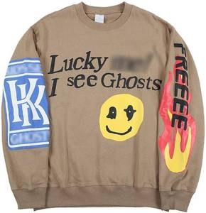 lot 7696 image: Cactus trails Lucky Me I See Ghosts Kanye Mens Graphic Crewneck Sweatshirt Hip Hop Heavyweight