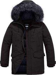 lot 7697 image: CHIN�MOON Mens RDS Down Jacket Waterproof Puffer Coat Thickened Winter Parka Jacket with Fur Hood size XL