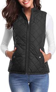 lot 7707 image: Womens Quilted Vest, Stand Collar Lightweight Zip Padded Gilet size unknown look to be ML