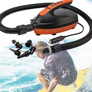 lot 7710 image: SUP Electric Air Pump, Portable LCD Digital 16PSI Electric Pump, 110W 12 Volt, Built in Temperature Sensor and Voltage Meter for Water Sport Inflatable SUP Stand Up Paddle Board