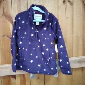 lot 7713 image: Girls Quarter-Zip Polar Fleece Jacket Size S  purple with stars