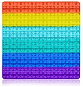 lot 7788 image: Jumbo Huge Rainbow Pop Pops Poppers it Sensory Toy Super Big Extra Large Fidget Giant Mega Popit Popet, Sqaure Popping Poppet Popper