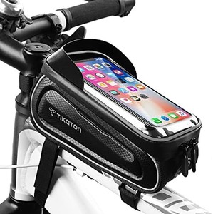 lot 7798 image: Bike Front Phone Case, Waterproof Bicycle Cell Phone Bag Bike Frame Bag wTouch Screen & Sun-Visor, Top Tube Bike Bag Phone Pouch for iPhone Plus XR XS X MAX Below 6.8����  brand is GoMolo
