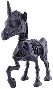 lot 7809 image: Unicorn Skeleton Unicorn Figurine Model Creepy Animal Bones for Halloween Decoration - Black