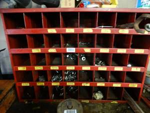 lot 1010 image: Metal Storage Cabinet with Content