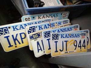 lot 1100 image: Old Kansas License Plates