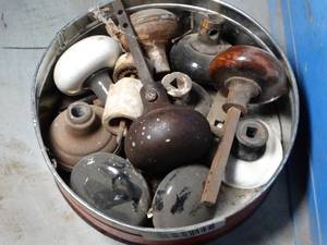 lot 1102 image: Vintage Porcelain Door Knobs