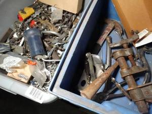 lot 1123 image: Pipe Clamp Parts - Sand Paper and Much Misc