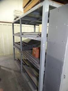 lot 1175 image: Large Hefty Metal Shelf Unit - Roughly 9Ft x 5ft x 7ft - Must be Picked up on Last Day of Pick up Only