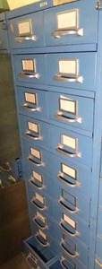 lot 1347 image: Blue Cole Metal 10 Drawer File Cabinet