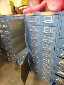 lot 1350 image: Blue Cole 10 Drawer Metal File Cabinet