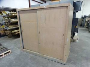 lot 1182 image: Large Wood Cabinet w Sliding Doors