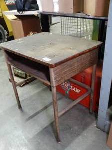 lot 1366 image: Metal Student Desk