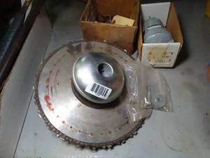 lot 1368 image: Large 11 Chainsaw Weed-Eater Attachment and More