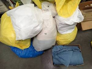 lot 1423 image: Large Lot  Lower Shelf and on Floor Full of Bedding and Linens