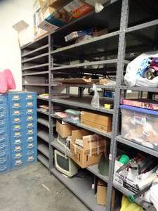 lot 1431 image: 4ft x 7ft x 2Ft Metal Shelves   Bring Tools - Bolted Together   Can Only Pick up Last Day of Load Out