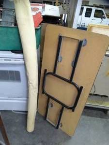 lot 1467 image: Small Folding Table and Cloth Roll