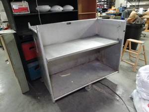 lot 1492 image: Vertical Aluminum Wheeled Shop Cart with Shelf