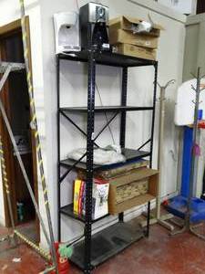 lot 1501 image: Black Metal Shelf wo Contents
