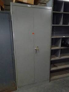 lot 1513 image: 2 Door 6Ft Tall Metal Cabinet wo Contents