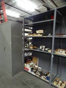 lot 1565 image: BLD4 S  -  7Ft x 48in x 24in Metal Shelf Unit - Can Only be picked up last day of Load Out